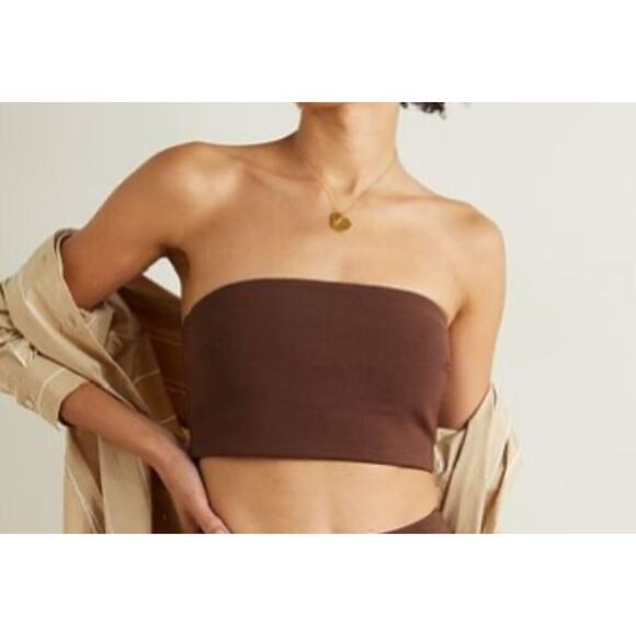 Esse Studios Strapless Crop Top Tube in Brown Size US 4 - Picture 3 of 9